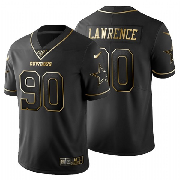 Dallas Cowboys #90 Demarcus Lawrence Men's Nike Black Golden Limited NFL 100 Jersey