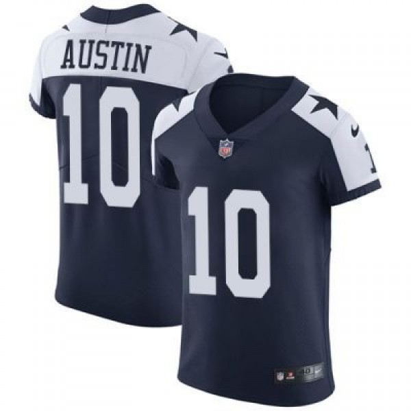 Nike Cowboys #10 Tavon Austin Navy Blue Thanksgiving Men's Stitched NFL Vapor Untouchable Elite Throwback Jersey