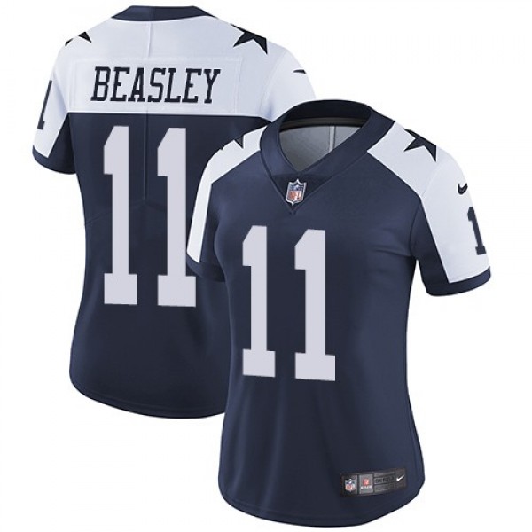 Women's Cowboys #11 Cole Beasley Navy Blue Thanksgiving Stitched NFL Vapor Untouchable Limited Throwback Jersey