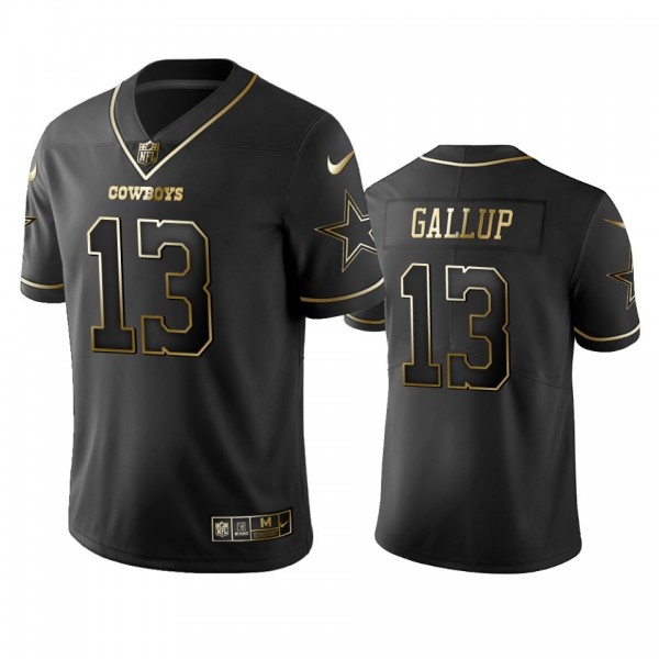 Nike Cowboys #13 Michael Gallup Black Golden Limited Edition Stitched NFL Jersey