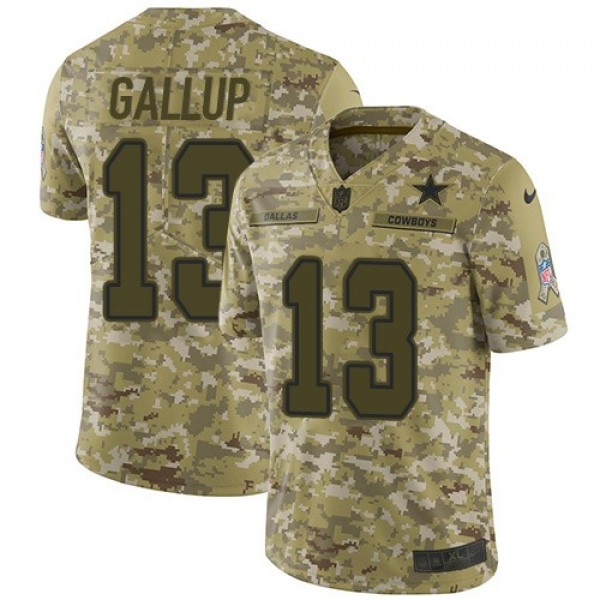 Nike Cowboys #13 Michael Gallup Camo Men's Stitched NFL Limited 2018 Salute To Service Jersey