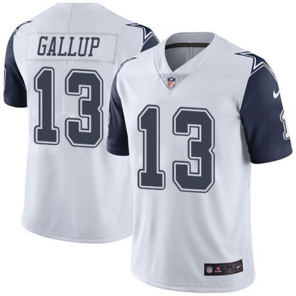 Nike Cowboys #13 Michael Gallup White Men's Stitched NFL Limited Rush Jersey