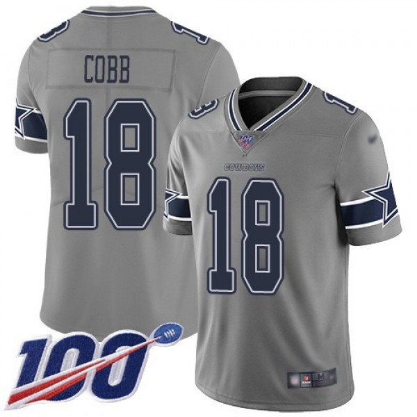 Nike Cowboys #18 Randall Cobb Gray Men's Stitched NFL Limited Inverted Legend 100th Season Jersey