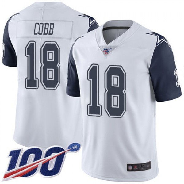 Nike Cowboys #18 Randall Cobb White Men's Stitched NFL Limited Rush 100th Season Jersey