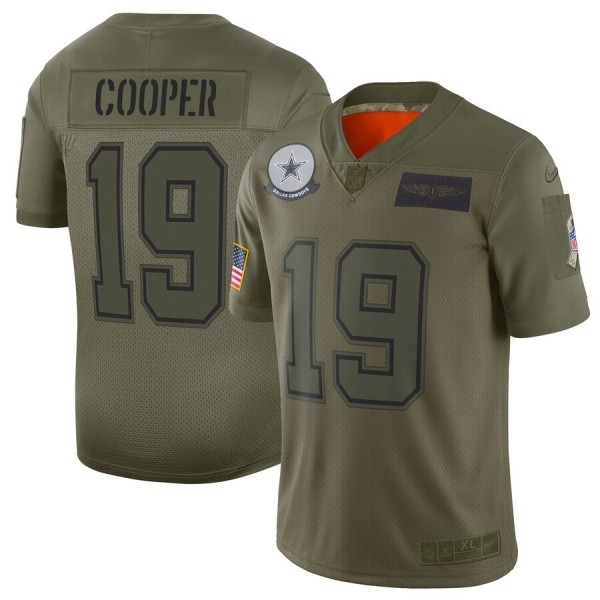 Nike Cowboys #19 Amari Cooper Camo Men's Stitched NFL Limited 2019 Salute To Service Jersey