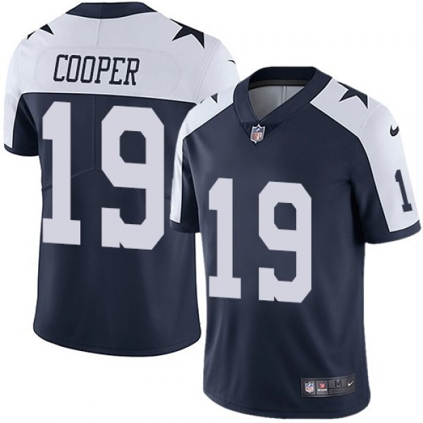 Nike Cowboys #19 Amari Cooper Navy Blue Thanksgiving Men's Stitched NFL Vapor Untouchable Limited Throwback Jersey