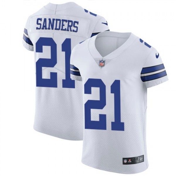 Nike Cowboys #21 Deion Sanders White Men's Stitched NFL Vapor Untouchable Elite Jersey