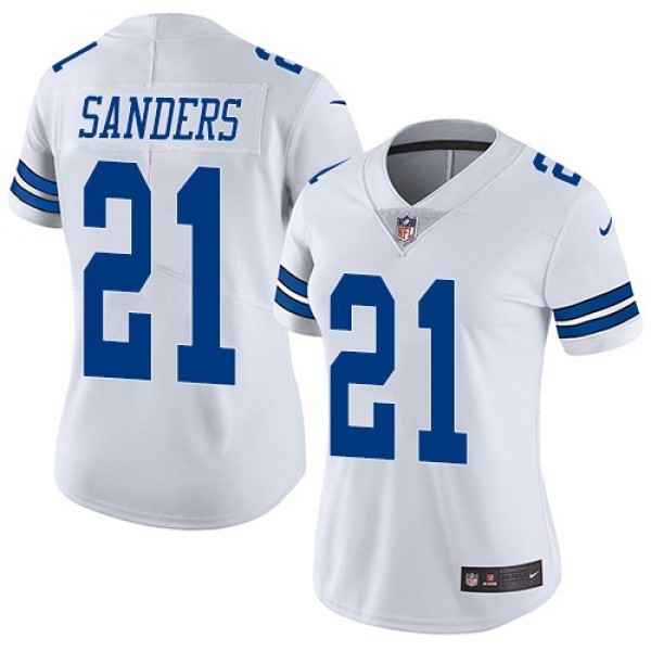 Women's Cowboys #21 Deion Sanders White Stitched NFL Vapor Untouchable Limited Jersey