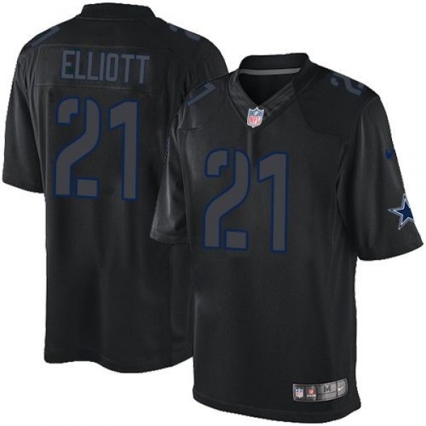 Nike Cowboys #21 Ezekiel Elliott Black Men's Stitched NFL Impact Limited Jersey