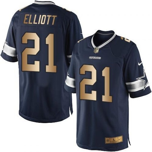العارم Men's Dallas Cowboys #21 Ezekiel Elliott Black Strobe Stitched NFL Nike Fashion Jersey دوريات المخلاب سكاي