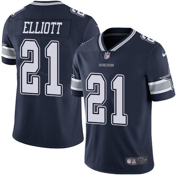Nike Cowboys #21 Ezekiel Elliott Navy Blue Team Color Men's Stitched NFL Vapor Untouchable Limited Jersey