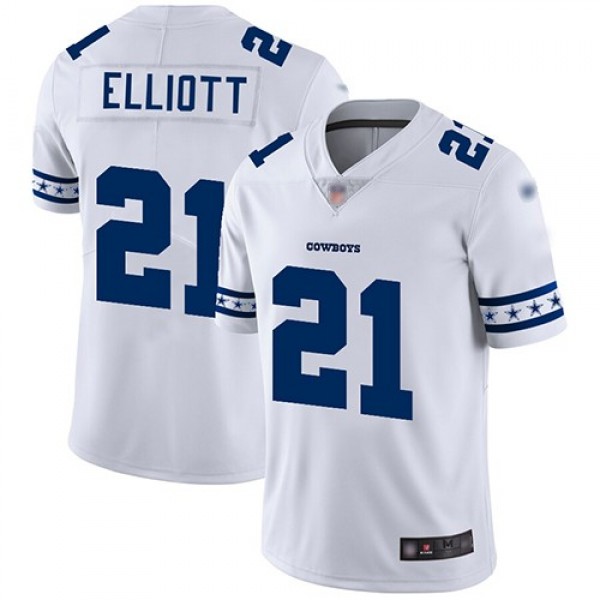 Nike Cowboys #21 Ezekiel Elliott White Men's Stitched NFL Limited Team Logo Fashion Jersey