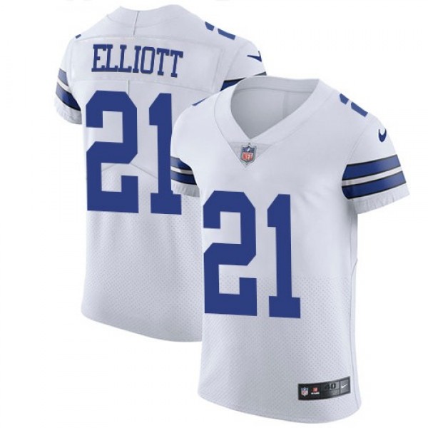 Nike Cowboys #21 Ezekiel Elliott White Men's Stitched NFL Vapor Untouchable Elite Jersey