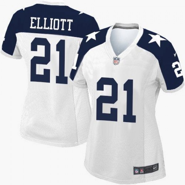 مفتاح جنوب افريقيا Men's Dallas Cowboys #21 Ezekiel Elliott White Thanksgiving Alternate NFL Nike Elite Jersey مسحة طبية