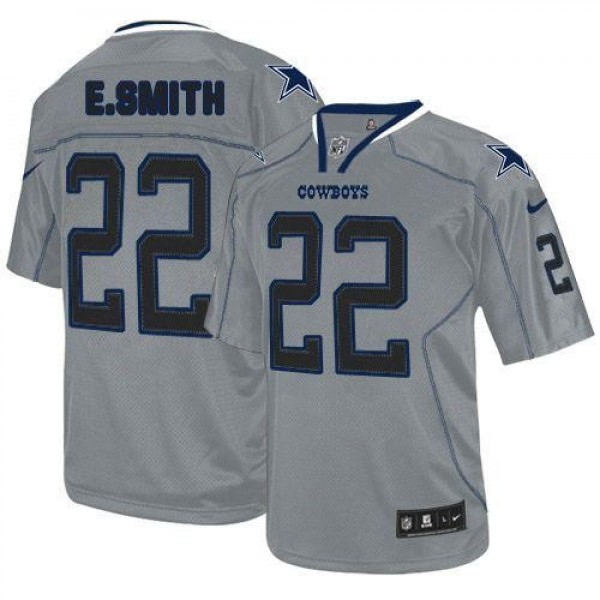 Nike Cowboys #22 Emmitt Smith Lights Out Grey Men's Stitched NFL Elite Jersey