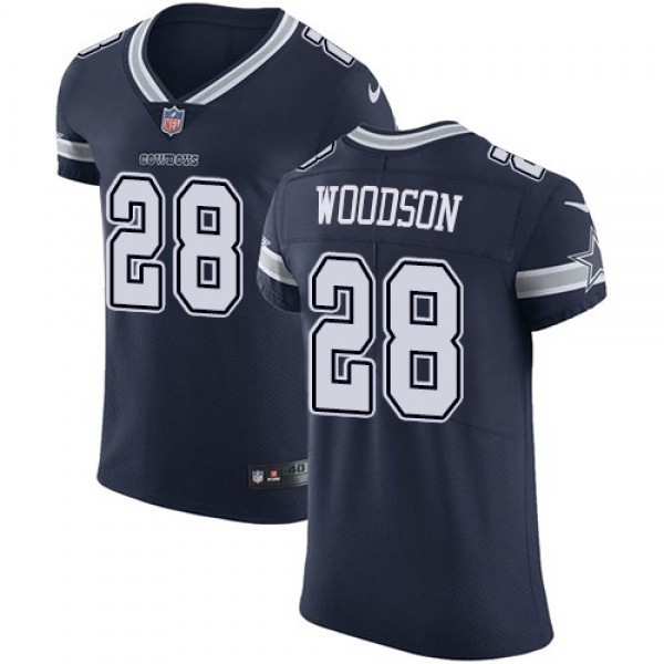 Nike Cowboys #28 Darren Woodson Navy Blue Team Color Men's Stitched NFL Vapor Untouchable Elite Jersey