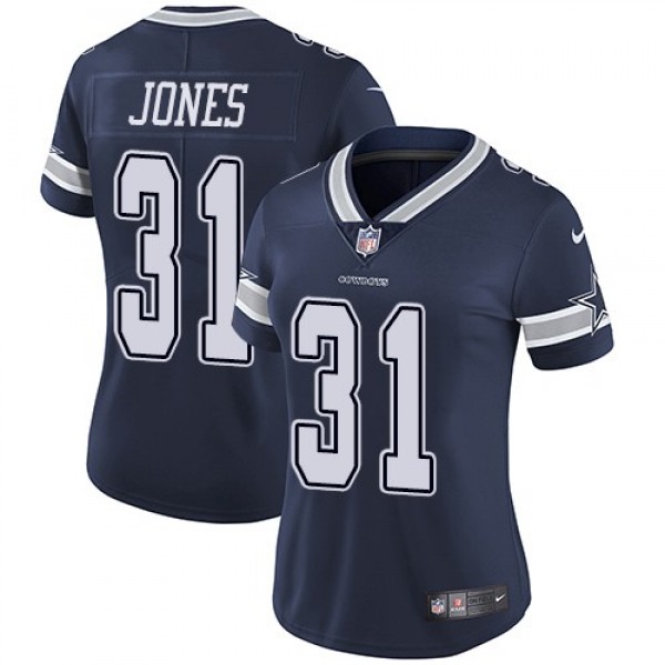 Women's Cowboys #31 Byron Jones Navy Blue Team Color Stitched NFL Vapor Untouchable Limited Jersey