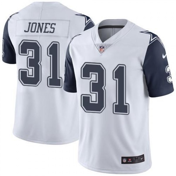 Nike Cowboys #31 Byron Jones White Men's Stitched NFL Limited Rush Jersey