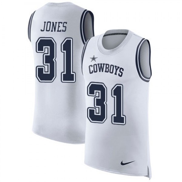 Nike Cowboys #31 Byron Jones White Men's Stitched NFL Limited Rush Tank Top Jersey
