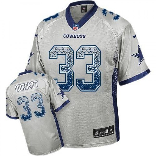 Nike Cowboys #33 Tony Dorsett Grey Men's Stitched NFL Elite Drift Fashion Jersey