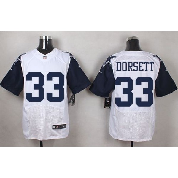 Nike Cowboys #33 Tony Dorsett White Men's Stitched NFL Elite Rush Jersey