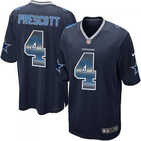 Nike Cowboys #4 Dak Prescott Navy Blue Team Color Men's Stitched NFL Limited Strobe Jersey