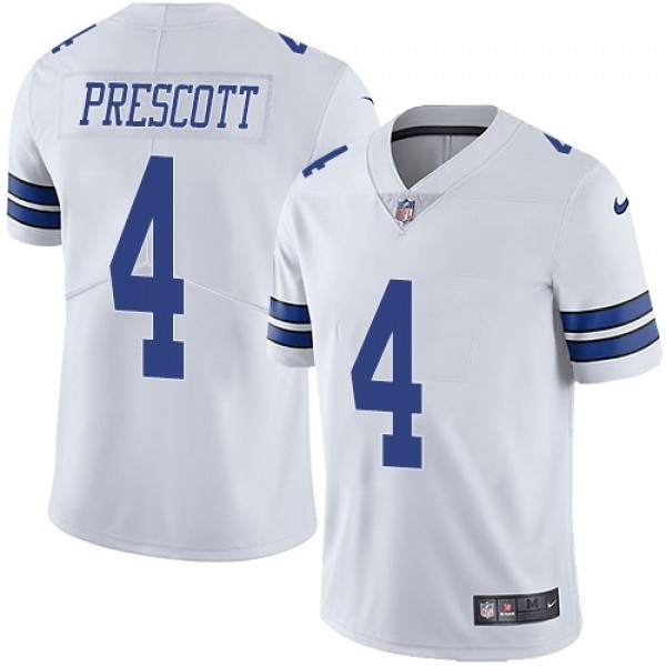 Nike Cowboys #4 Dak Prescott White Men's Stitched NFL Vapor Untouchable Limited Jersey