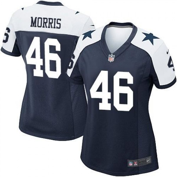 Women's Cowboys #46 Alfred Morris Navy Blue Thanksgiving Stitched NFL Throwback Elite Jersey
