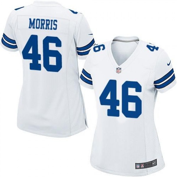 Women's Cowboys #46 Alfred Morris White Stitched NFL Elite Jersey