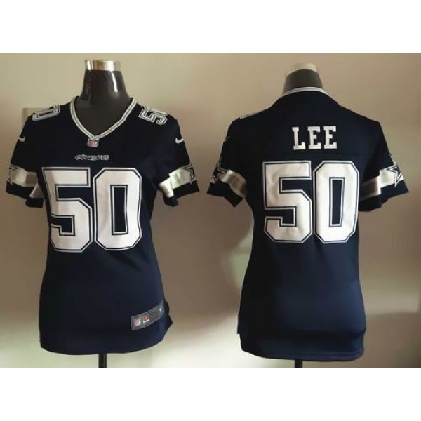 Women's Cowboys #50 Sean Lee Navy Blue Team Color Stitched NFL Elite Jersey