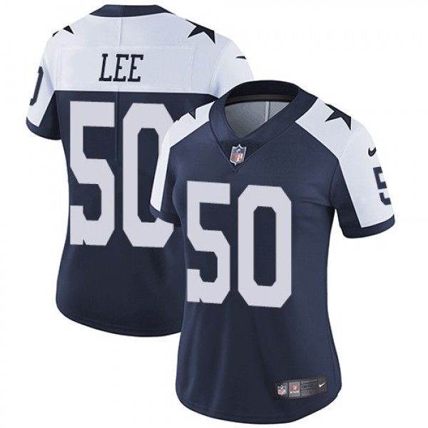 Women's Cowboys #50 Sean Lee Navy Blue Thanksgiving Stitched NFL Vapor Untouchable Limited Throwback Jersey