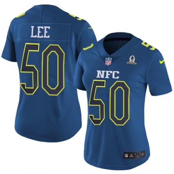 Women's Cowboys #50 Sean Lee Navy Stitched NFL Limited NFC 2017 Pro Bowl Jersey