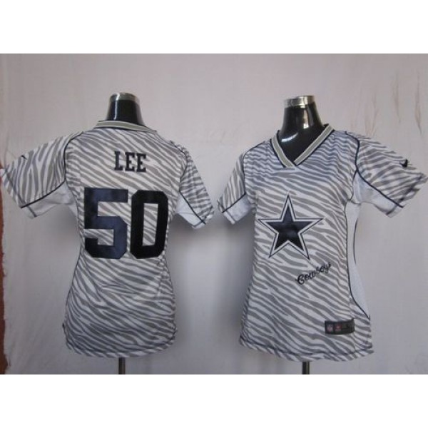 Women's Cowboys #50 Sean Lee Zebra Stitched NFL Elite Jersey