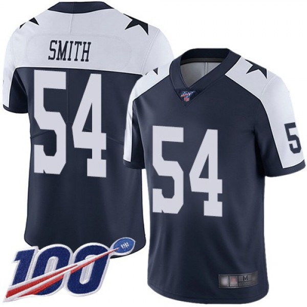 Nike Cowboys #54 Jaylon Smith Navy Blue Thanksgiving Men's Stitched NFL 100th Season Vapor Throwback Limited Jersey