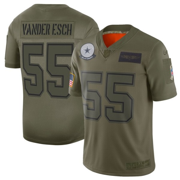 Nike Cowboys #55 Leighton Vander Camo Men's Stitched NFL Limited 2019 Salute To Service Jersey