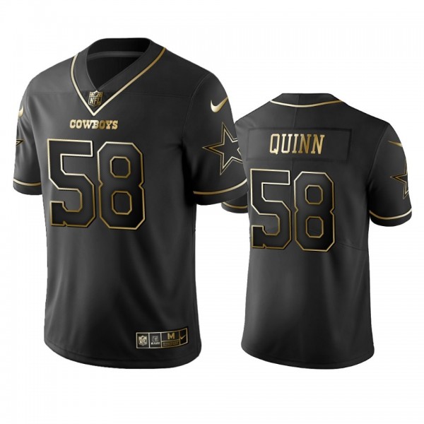 Nike Cowboys #58 Robert Quinn Black Golden Limited Edition Stitched NFL Jersey