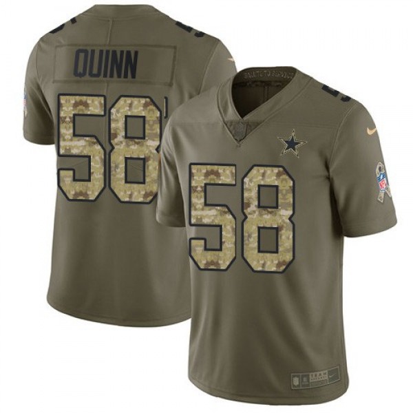 Nike Cowboys #58 Robert Quinn Olive/Camo Men's Stitched NFL Limited 2017 Salute To Service Jersey