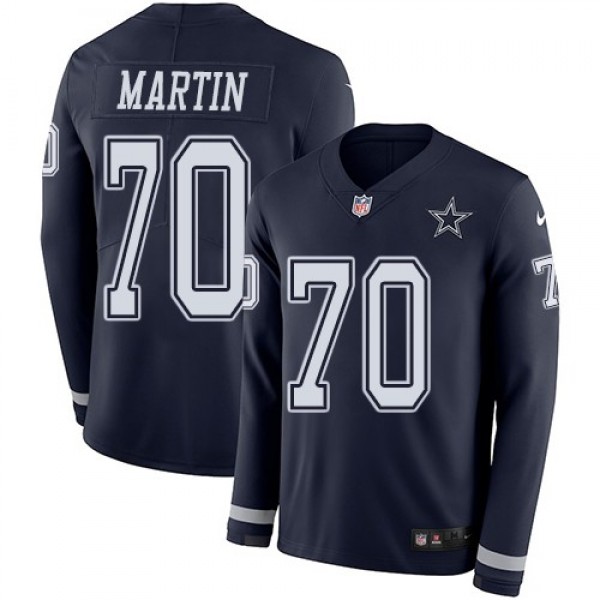 Nike Cowboys #70 Zack Martin Navy Blue Team Color Men's Stitched NFL Limited Therma Long Sleeve Jersey