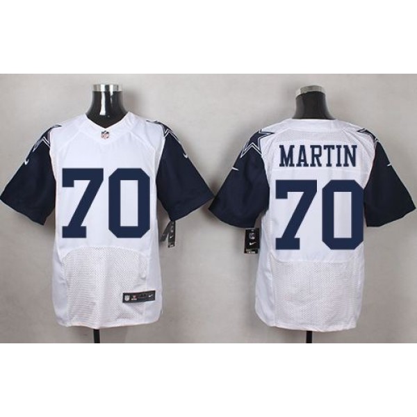 Nike Cowboys #70 Zack Martin White Men's Stitched NFL Elite Rush Jersey