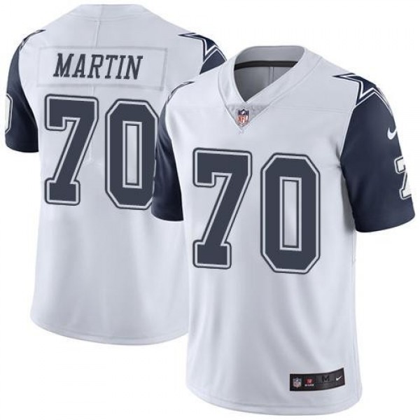 Nike Cowboys #70 Zack Martin White Men's Stitched NFL Limited Rush Jersey