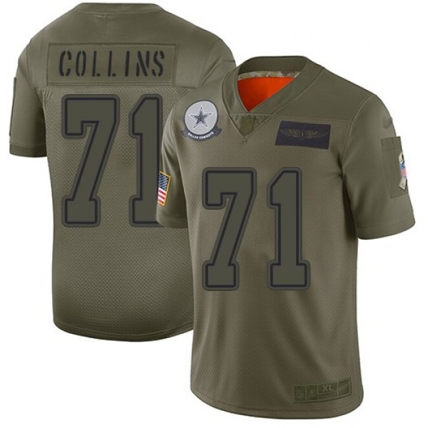 Nike Cowboys #71 La'el Collins Camo Men's Stitched NFL Limited 2019 Salute To Service Jersey