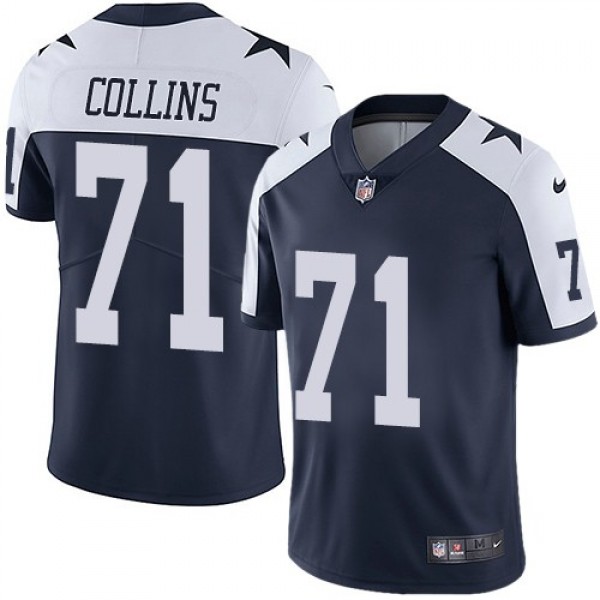 Nike Cowboys #71 La'el Collins Navy Blue Thanksgiving Men's Stitched NFL Vapor Untouchable Limited Throwback Jersey