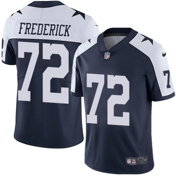 Nike Cowboys #72 Travis Frederick Navy Blue Thanksgiving Men's Stitched NFL Vapor Untouchable Limited Throwback Jersey