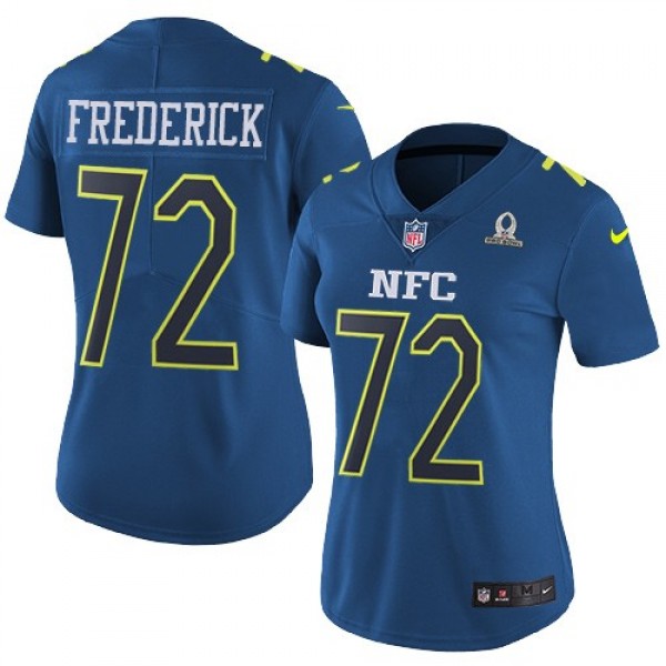 Women's Cowboys #72 Travis Frederick Navy Stitched NFL Limited NFC 2017 Pro Bowl Jersey