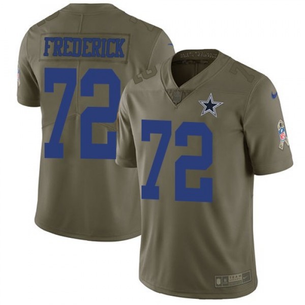 Nike Cowboys #72 Travis Frederick Olive Men's Stitched NFL Limited 2017 Salute To Service Jersey