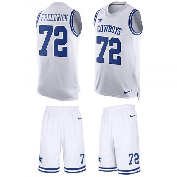 Nike Cowboys #72 Travis Frederick White Men's Stitched NFL Limited Tank Top Suit Jersey