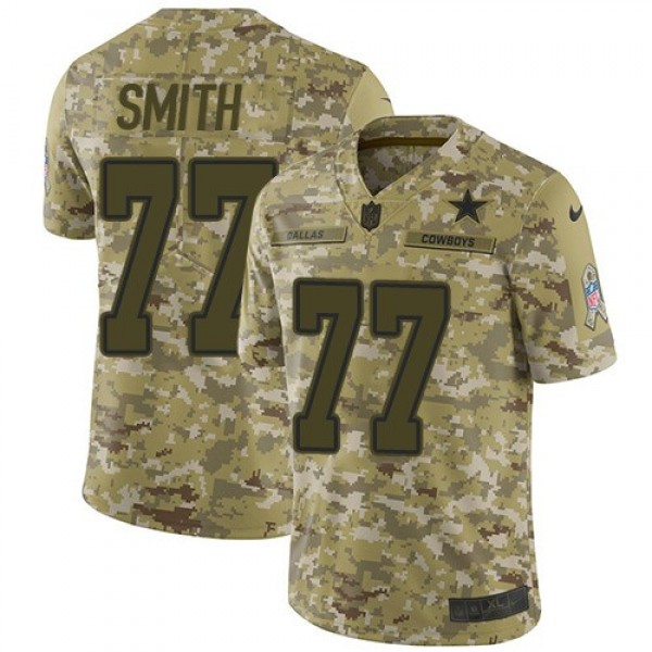 Nike Cowboys #77 Tyron Smith Camo Men's Stitched NFL Limited 2018 Salute To Service Jersey
