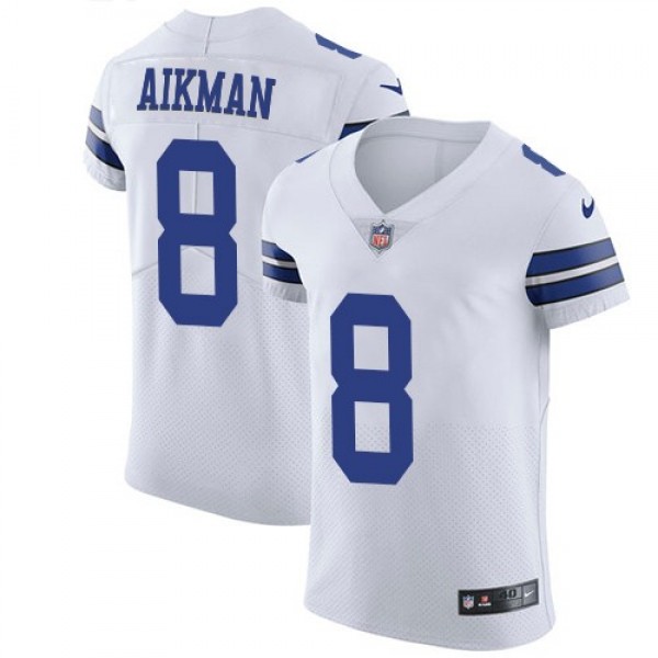 Nike Cowboys #8 Troy Aikman White Men's Stitched NFL Vapor Untouchable Elite Jersey