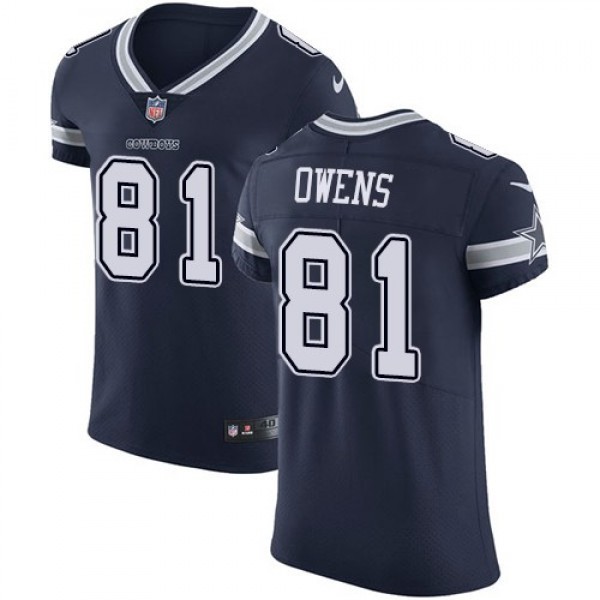 Nike Cowboys #81 Terrell Owens Navy Blue Team Color Men's Stitched NFL Vapor Untouchable Elite Jersey