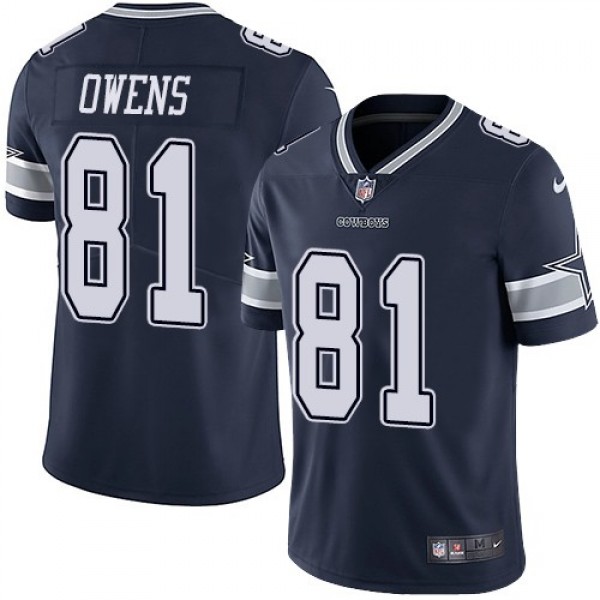 Nike Cowboys #81 Terrell Owens Navy Blue Team Color Men's Stitched NFL Vapor Untouchable Limited Jersey